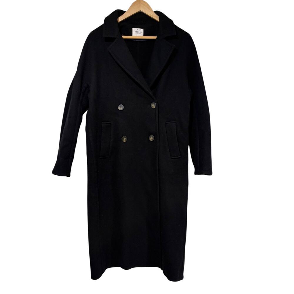 Sezane Wool Peacoat Long Line Women's 36/ US 4 Back Double Breasted